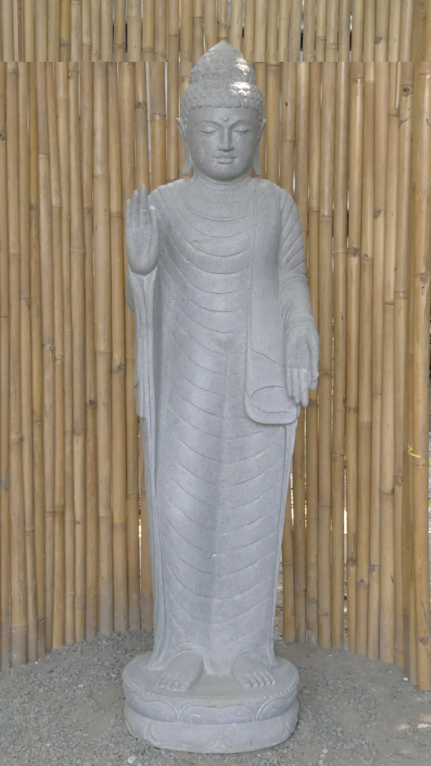  Product image 2 of the product “Standing Buddha - Abhaya mudra made of Riverstone, ca. 179 cm High ”